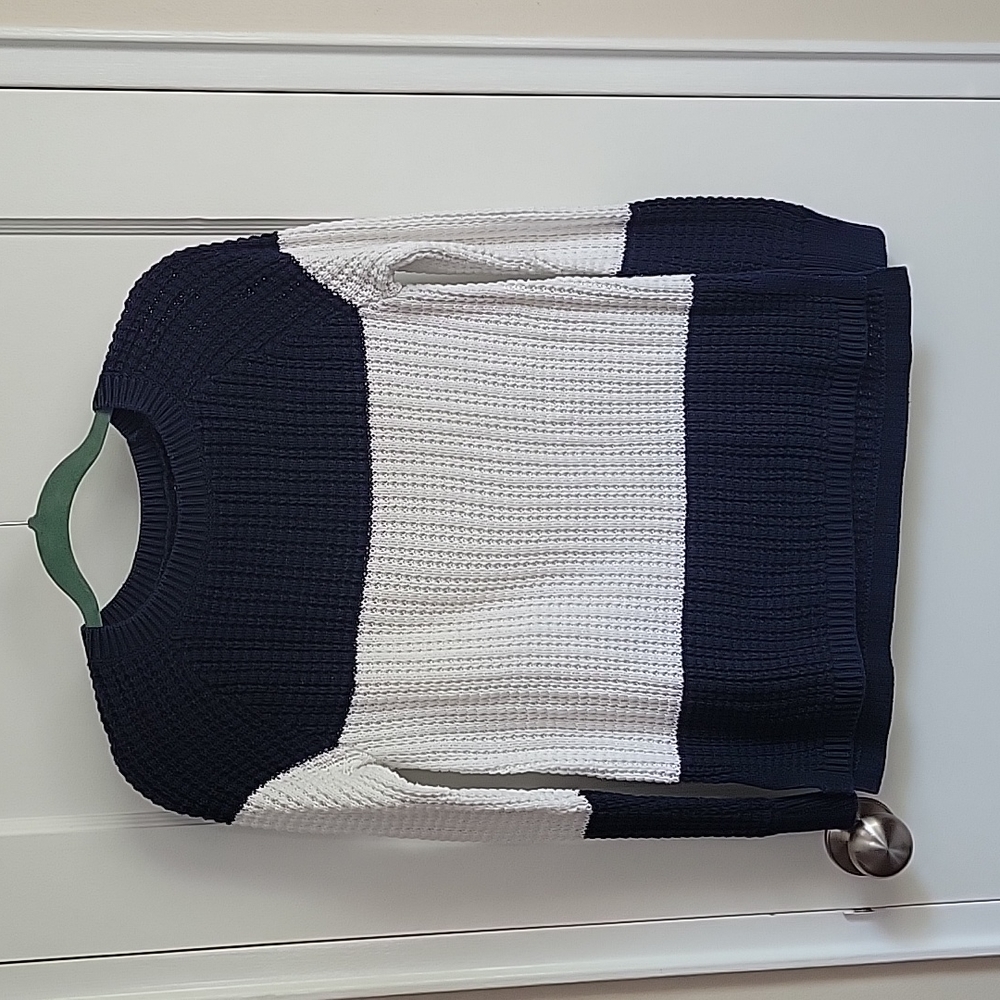 Gap Blue White Knit Cotton Sweater XS